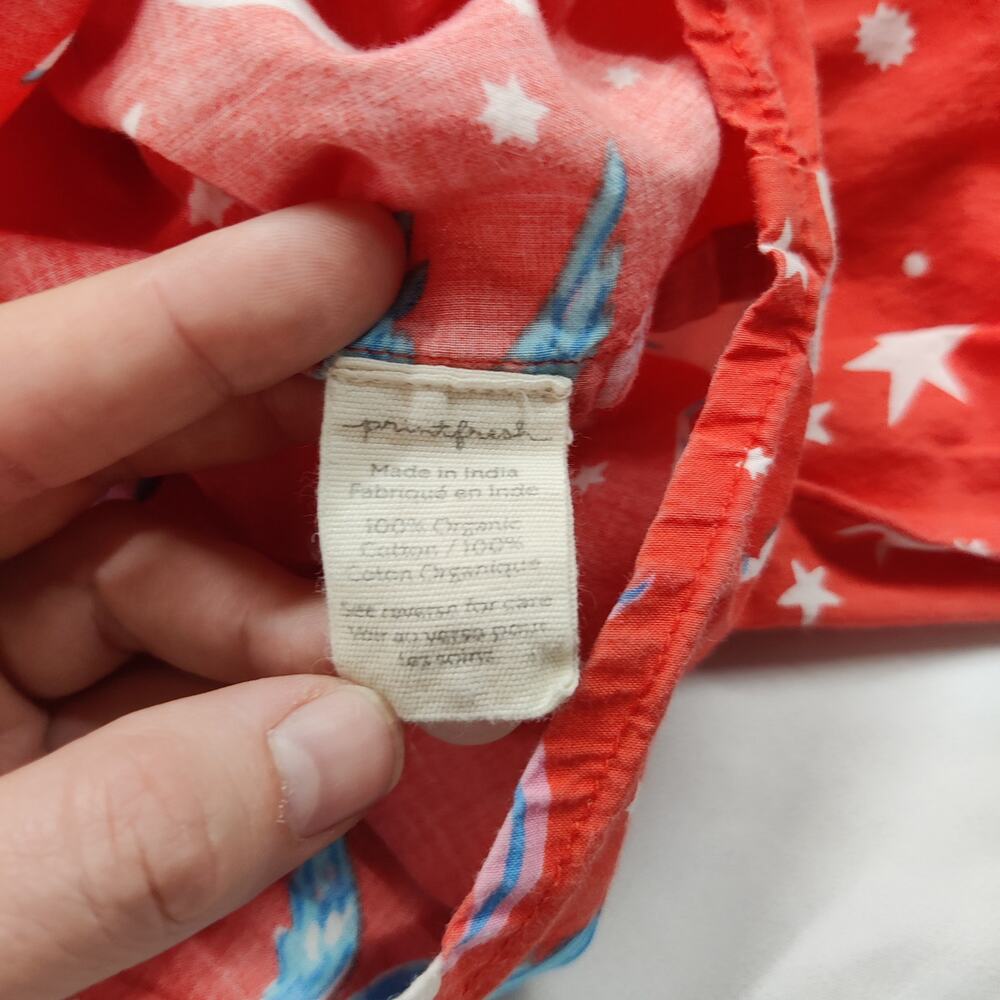Print Fresh Moon Flight Pegasus Winged Horse Long Sleeve Pajama Set Large Coral - Picture 15 of 16